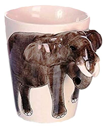 Elefanten Tasse Tier Tasse 3d Tasse Keramik Becher mit Tieren Tiermotiven 14 x 15 x 10 cm von B2SEE