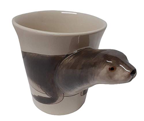 B2SEE Robbe-Keramik-Becher-Tasse-Tier-3d Tasse-mit-Tier-Bild-Motiven Robbe 14 x 15 x 10 cm von B2SEE