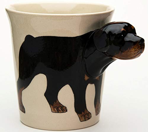 Rottweiler-Hund-e-Tasse Tier Tasse-3d Becher Keramik Tasse-mit-Hund-emotiv Hundekopf 14 x 15 x 10 cm von B2SEE