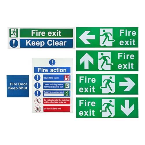 baabeash Fluchtweghinweis, Notausgang Aufkleber Sicherheitskennzeichnung, 7 Stücke UV-beständiger Aufkleber mit hoher Sichtbarkeit für Industrie Außentüren mit universeller Anwendung baabeash Fluchtweghinweis, Notausgang Aufkleber Sicherheitskennzeichnung, 7 Stücke UV-beständiger Aufkleber mit hoher Sichtbarkeit für Industrie Außentüren mit universeller Anwendung von baabeash