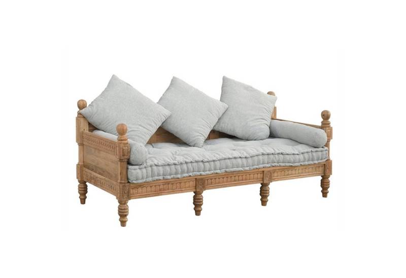 baario 3-Sitzer Holzsofa POBRI Wohnzimmer, Massivholz & Leinen Barock Antik Design baario 3-Sitzer Holzsofa POBRI Wohnzimmer, Massivholz & Leinen Barock Antik Design von baario