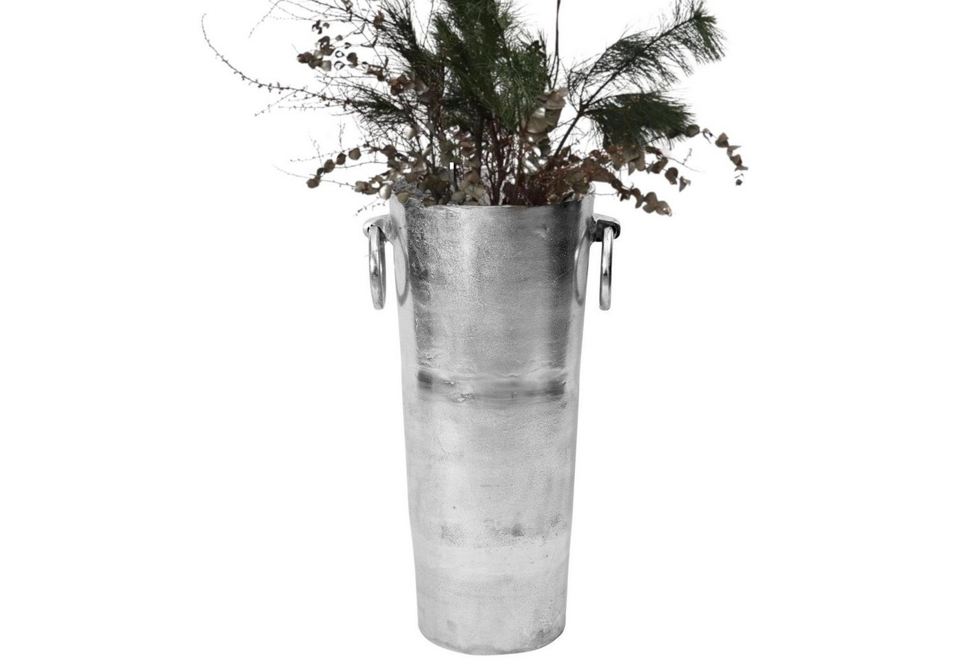 baario Bodenvase Bodenvase MALO 70cm hoch, XXL silber Aluminium Dekovase groß Design von baario