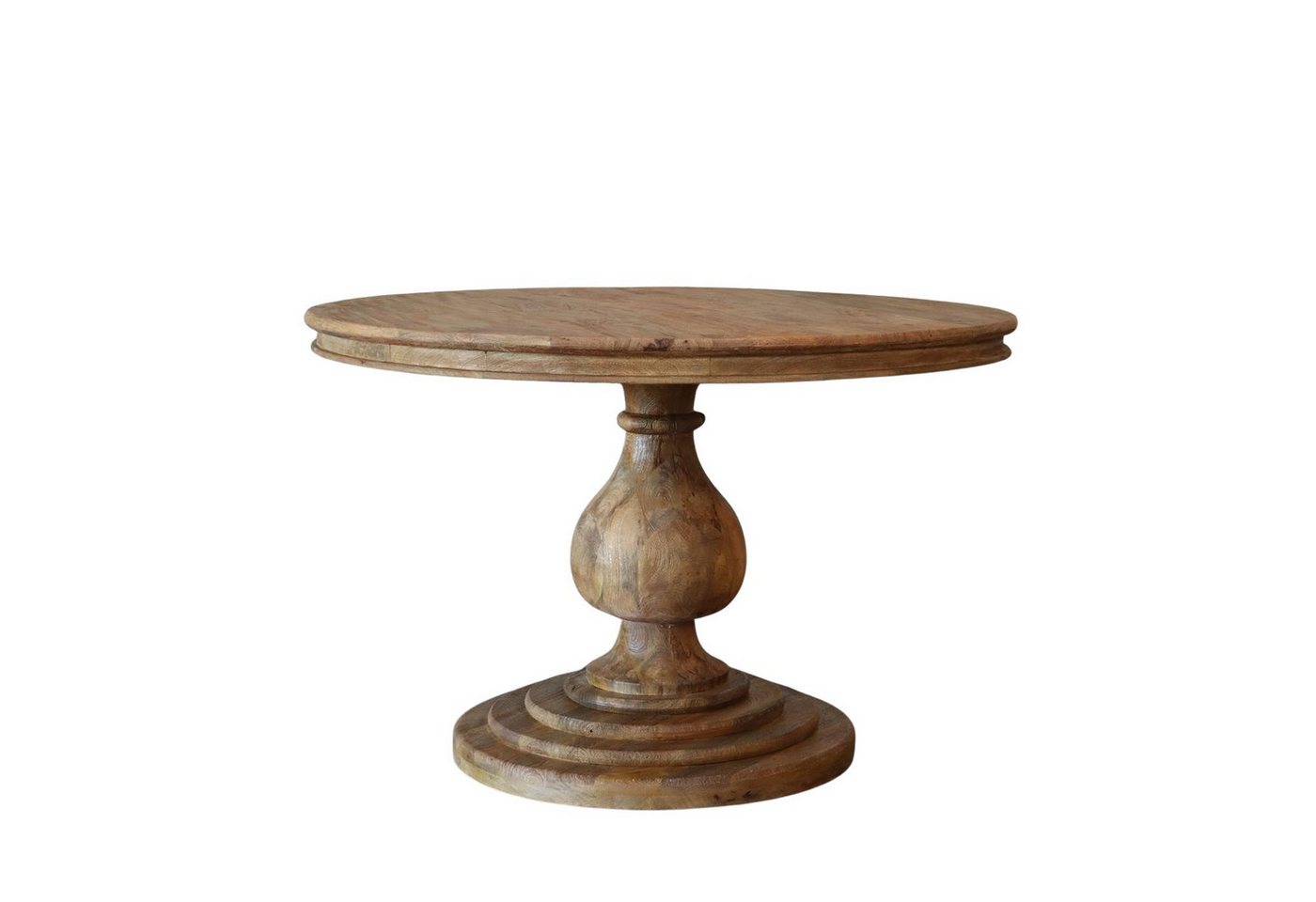 baario Esstisch Esstisch HARRISON braun Ø100, rund massiv Mangoholz Landhaus Antik Design von baario