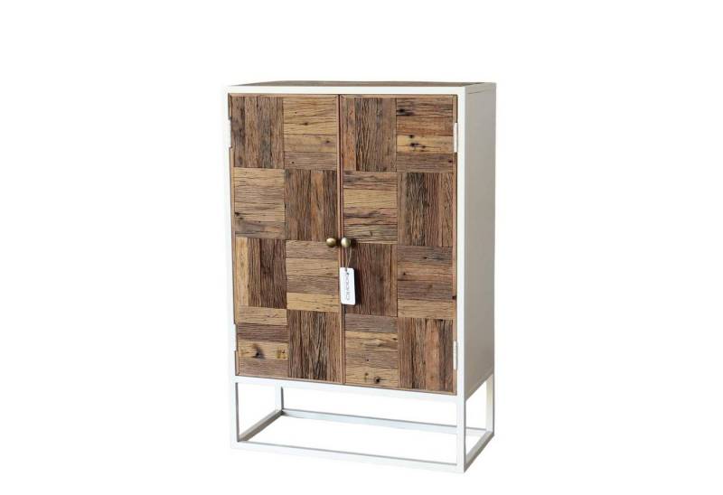 baario Highboard Highboard TRIBECA Altholz, schmal Metall recycelt Industrial Design weiß baario Highboard Highboard TRIBECA Altholz, schmal Metall recycelt Industrial Design weiß von baario