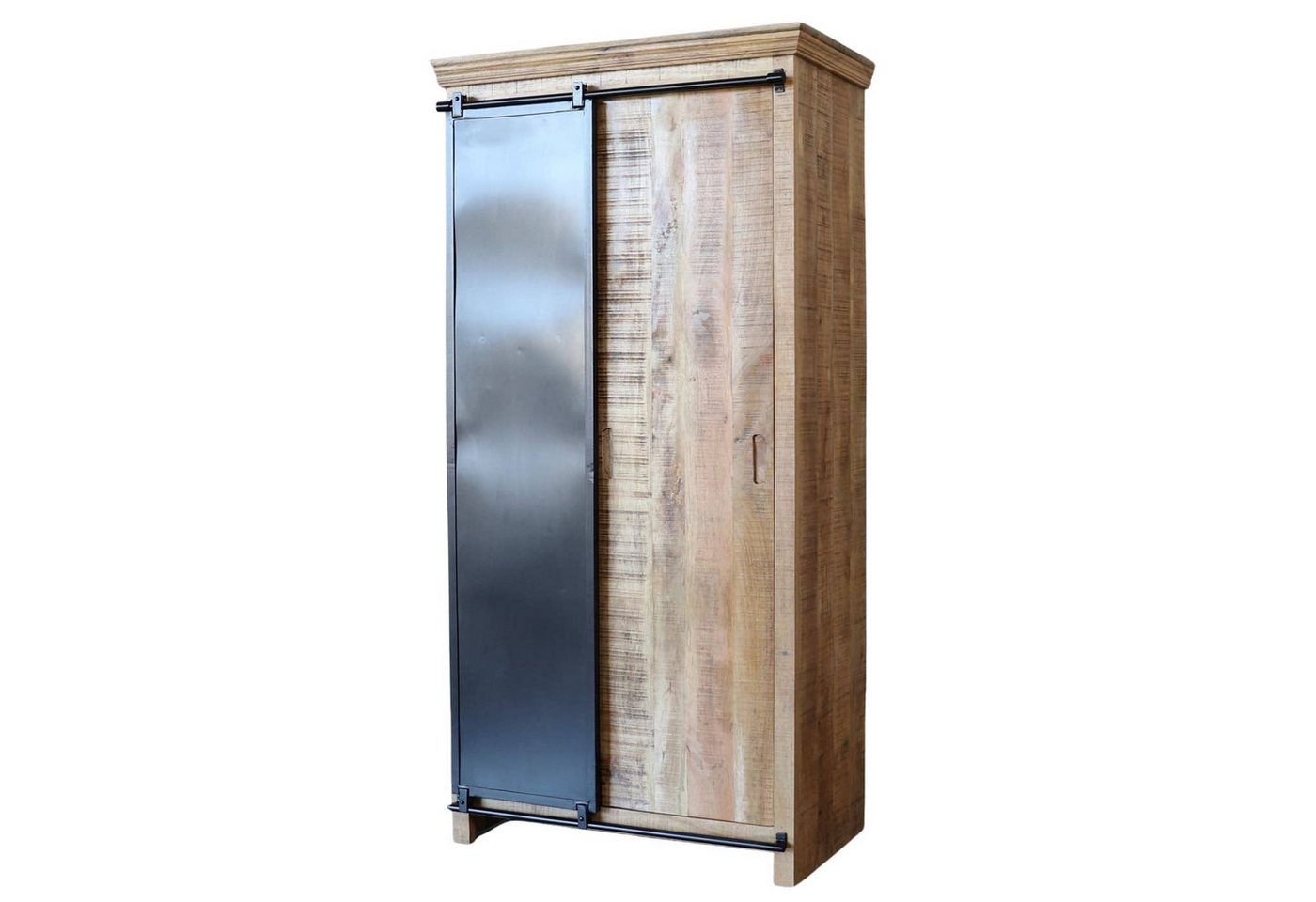 baario Kleiderschrank Kleiderschrank SELCE Industrial massiv Mangoholz & Eisen Design Schiebetüren baario Kleiderschrank Kleiderschrank SELCE Industrial massiv Mangoholz & Eisen Design Schiebetüren von baario
