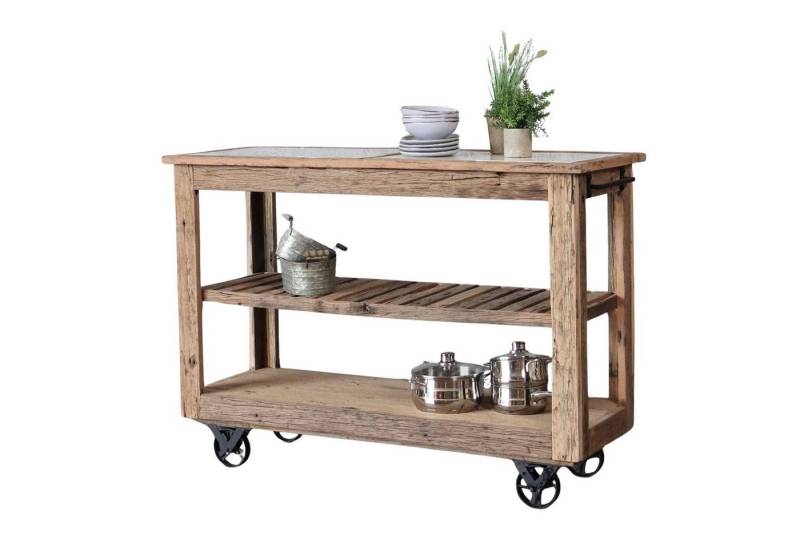baario Konsolentisch Konsolentisch MARE Altholz rustikal, Servierwagen Küchenwagen Marmor von baario