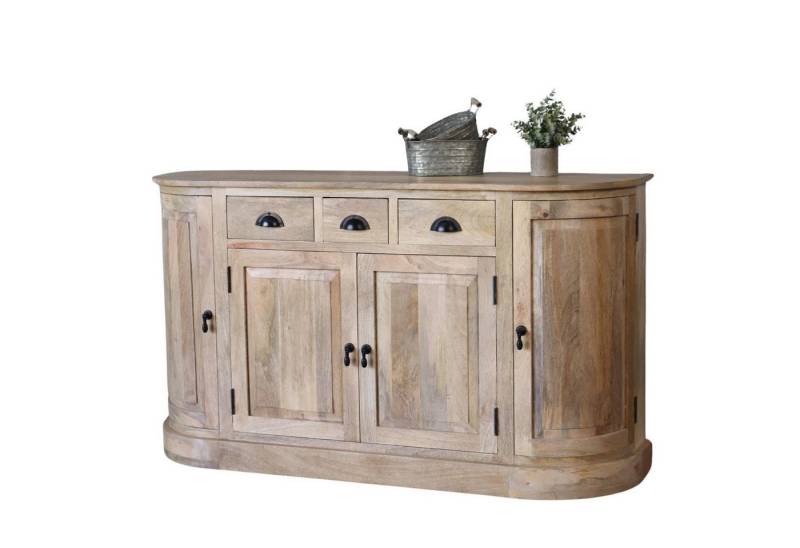 baario Sideboard Sideboard GUILLON halbrund, braun Massivholz Landhaus Antik Barock von baario