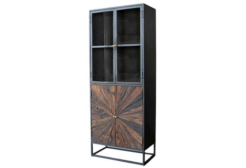 baario Vitrine Vitrine MERID Altholz Metall Altholz recycelt Stern Design Sonne Handarbeit von baario