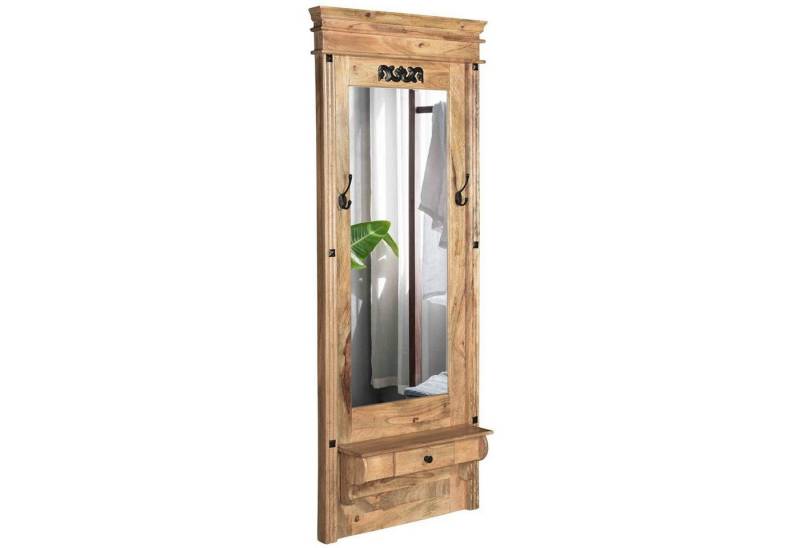 baario Wandgarderobe Garderobe TARNOS Spiegel, massiv Holz mit Haken & Ablage Antik Design Vintage von baario