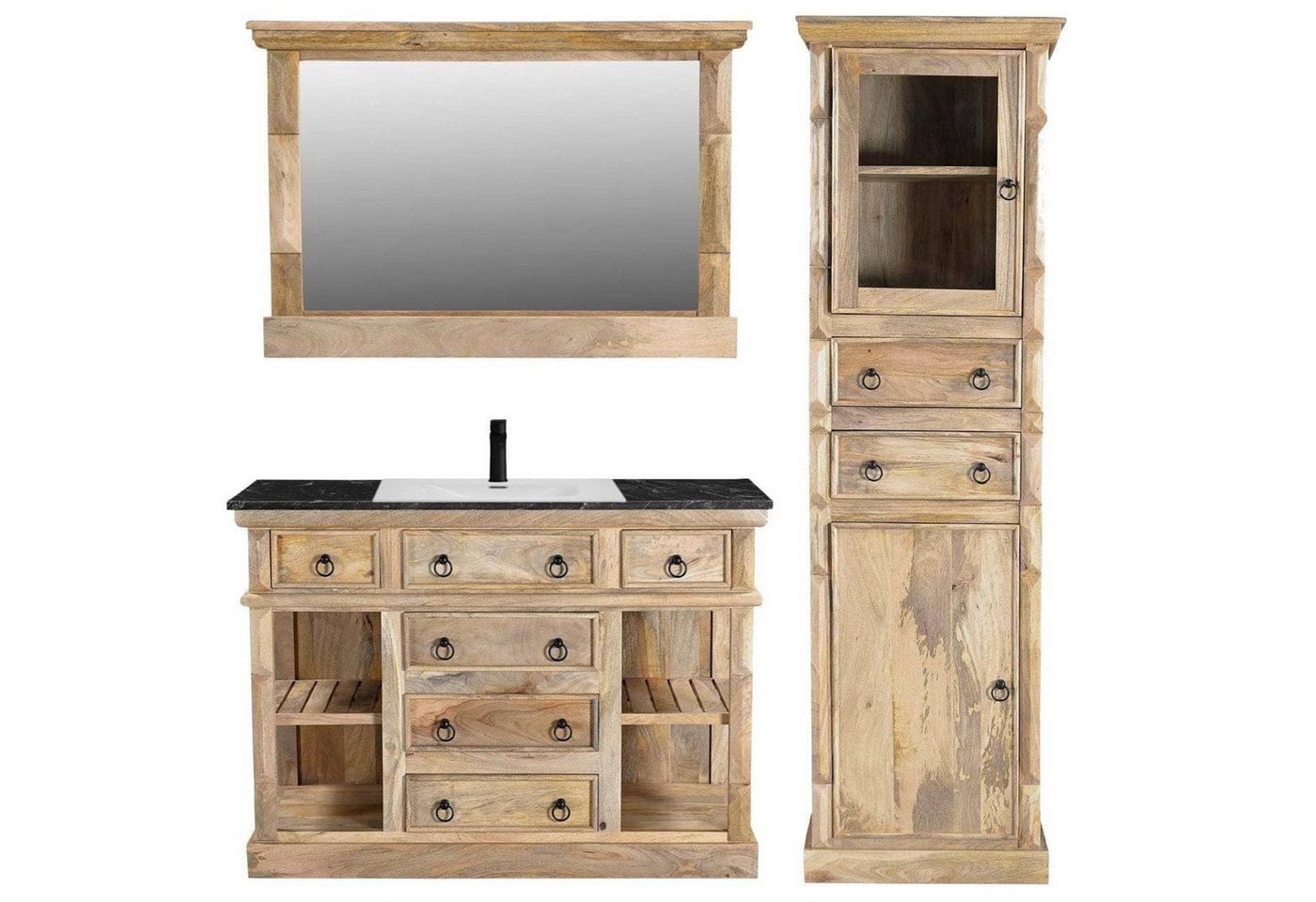 baario Waschtisch Waschtisch PAZIN Massivholz, mit Unterschrank Badmöbel Vintage Landhaus Antik Design baario Waschtisch Waschtisch PAZIN Massivholz, mit Unterschrank Badmöbel Vintage Landhaus Antik Design von baario