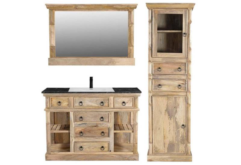 baario Waschtisch Waschtisch PAZIN mit Becken, mit Unterschrank Badmöbel Vintage Landhaus Antik Design von baario