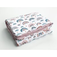 Babydecke Baby Waffel Decke 100x135cm Rainbow Ganzjährlig Regenbogen Bestseller Kinder Geschenk Geburt von babeesEU