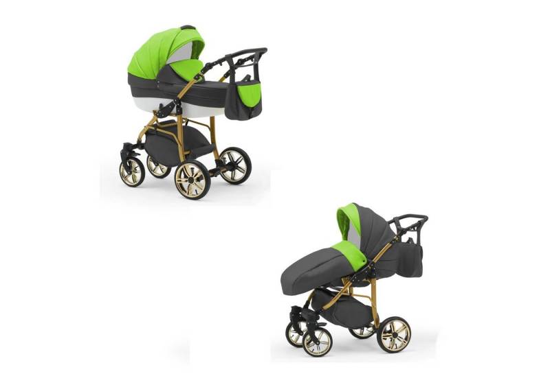 BabyMerc Kombi-Kinderwagen Neo Gold 2 in 1 inkl. Sportsitz und umfangreichen Zubehör in 22 Farben von BabyMerc
