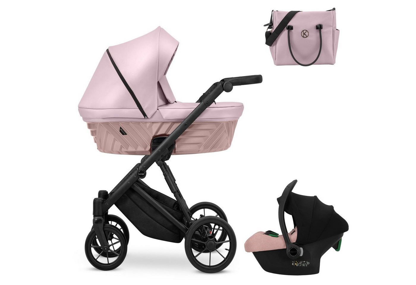 babies-on-wheels Kombi-Kinderwagen Invento 4 in 1 inkl. Sportsitz, Autositz und Zubehör in 9 Farben von babies-on-wheels