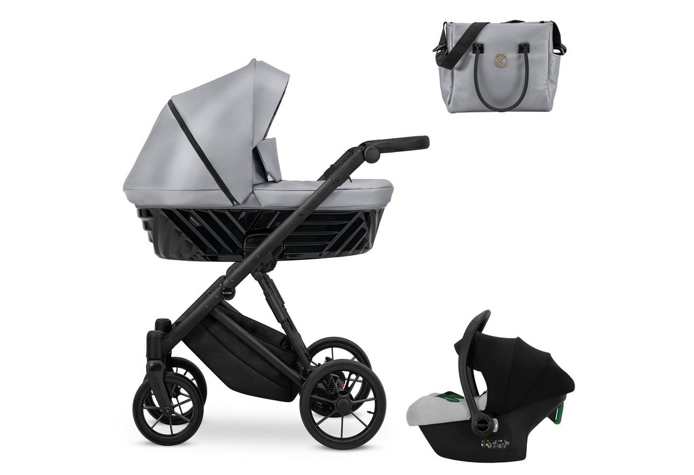 babies-on-wheels Kombi-Kinderwagen Invento 4 in 1 inkl. Sportsitz, Autositz und Zubehör in 9 Farben von babies-on-wheels