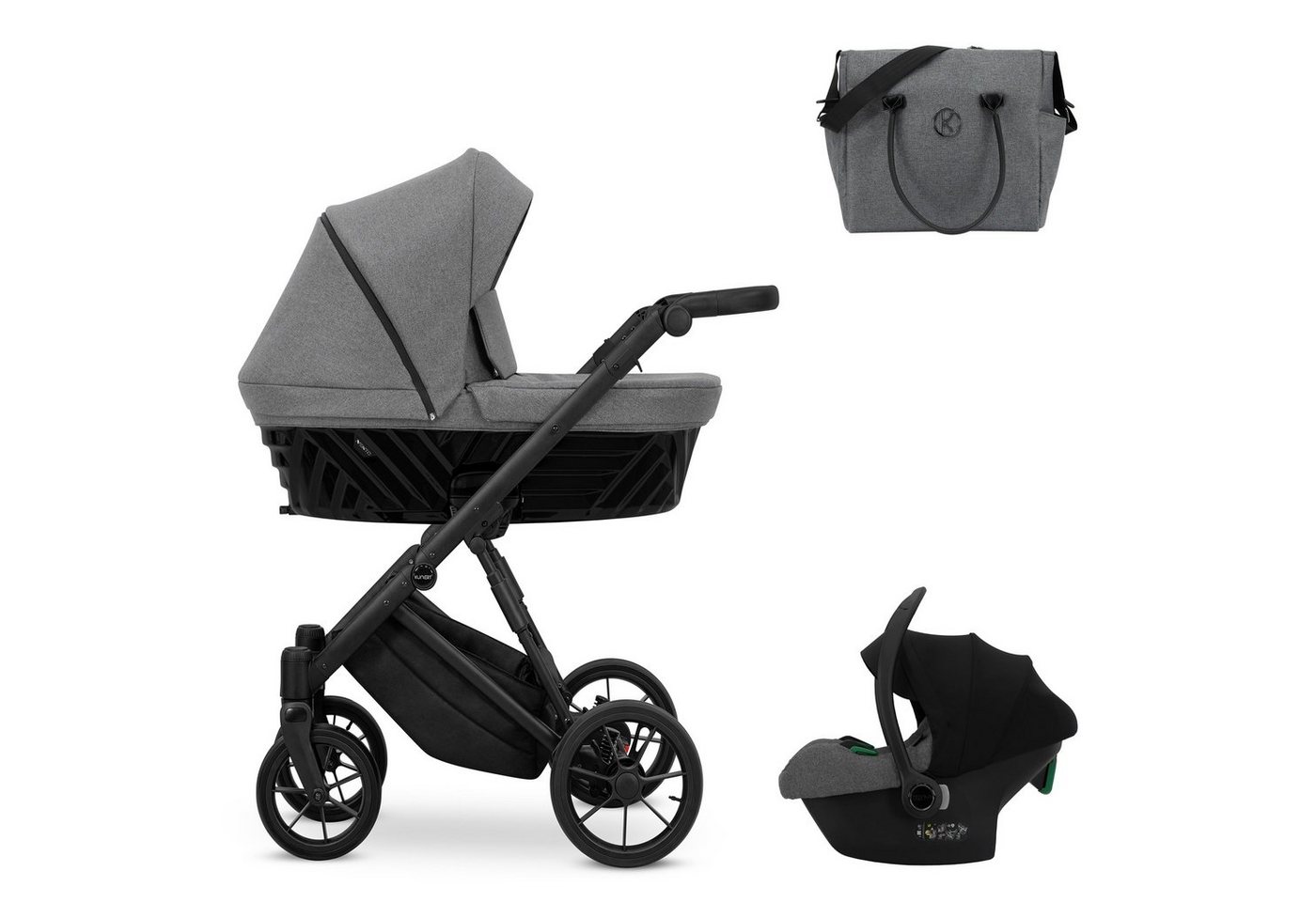 babies-on-wheels Kombi-Kinderwagen Invento 4 in 1 inkl. Sportsitz, Autositz und Zubehör in 9 Farben von babies-on-wheels