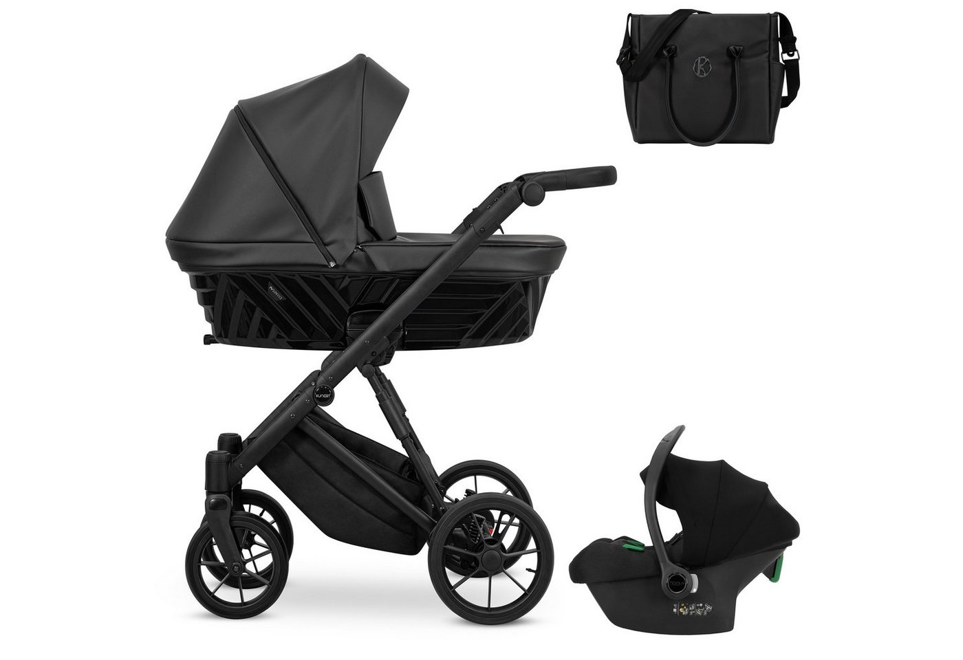 babies-on-wheels Kombi-Kinderwagen Invento 4 in 1 inkl. Sportsitz, Autositz und Zubehör in 9 Farben von babies-on-wheels