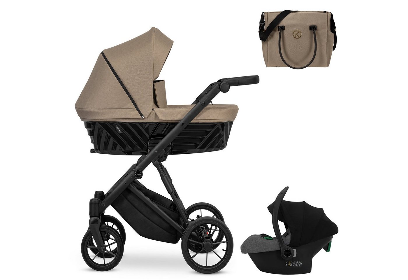 babies-on-wheels Kombi-Kinderwagen Invento 4 in 1 inkl. Sportsitz, Autositz und Zubehör in 9 Farben von babies-on-wheels