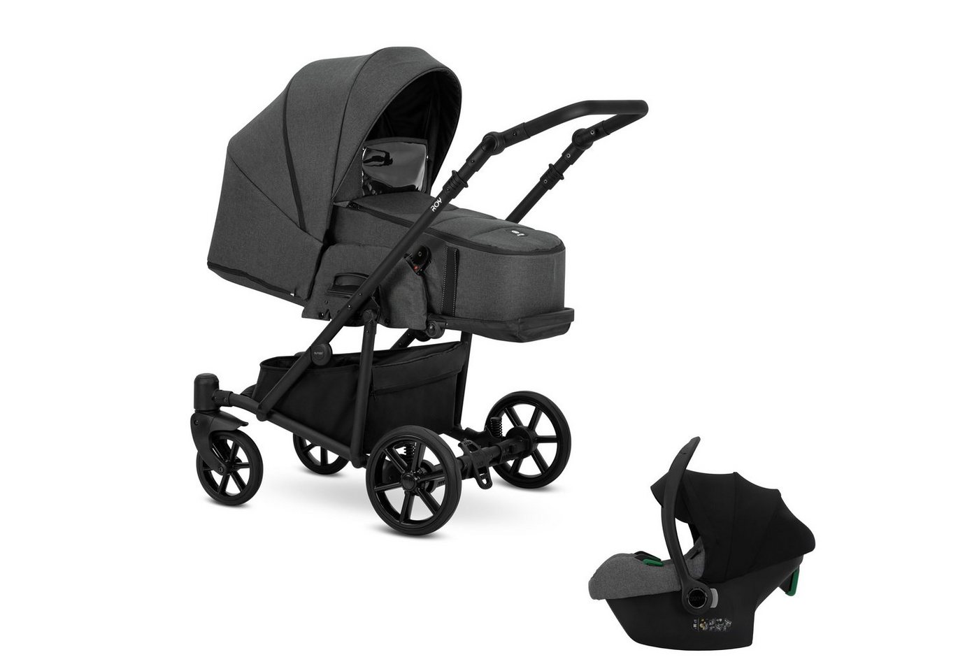 babies-on-wheels Kombi-Kinderwagen 3 in 1 Kinderwagen-Set Roy - 14 Teile - in 7 Farben von babies-on-wheels