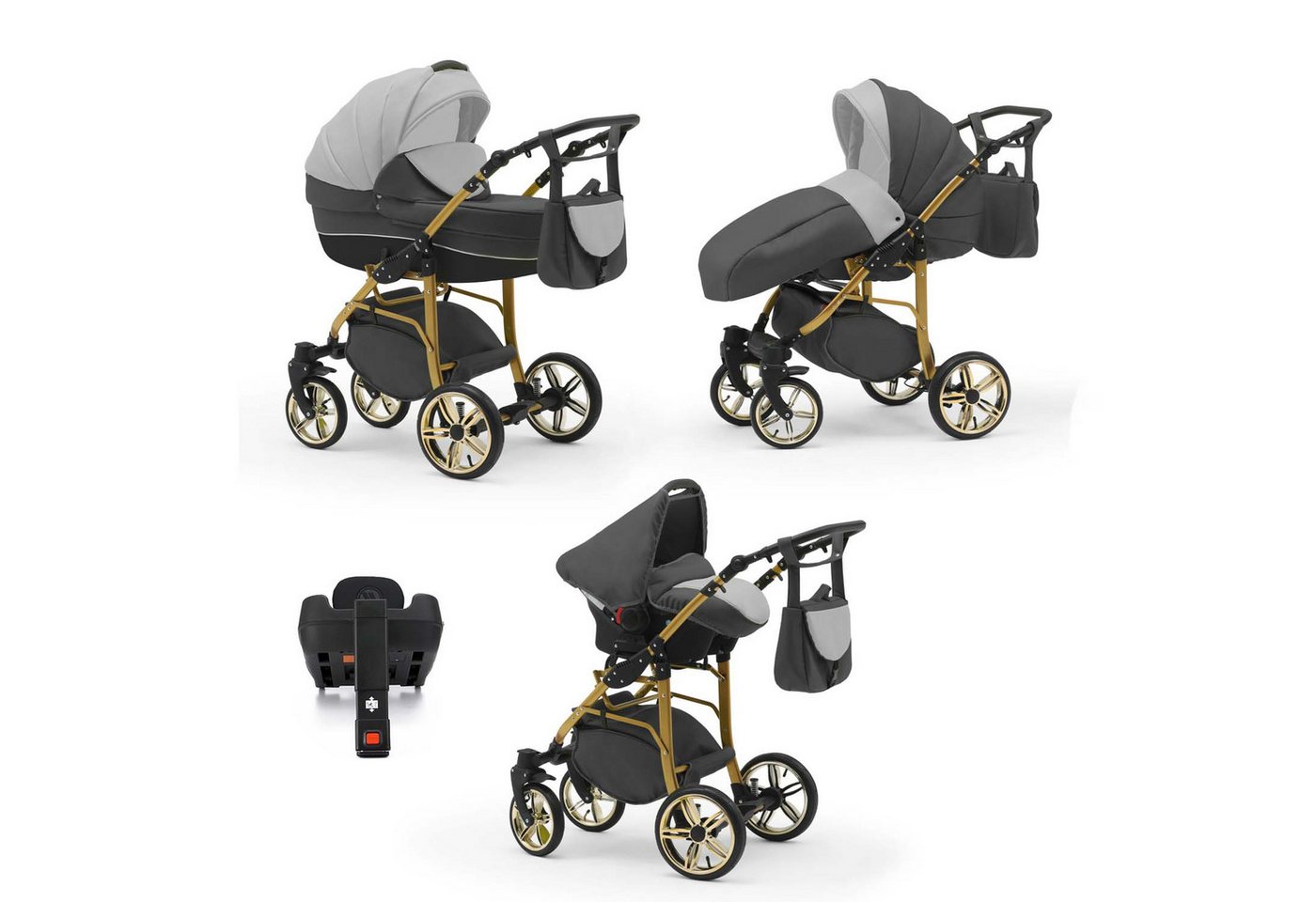 BabyMerc Kombi-Kinderwagen Neo Gold 5 in 1 inkl. Sportsitz, Autositz und Iso Base in 22 Farben BabyMerc Kombi-Kinderwagen Neo Gold 5 in 1 inkl. Sportsitz, Autositz und Iso Base in 22 Farben von BabyMerc
