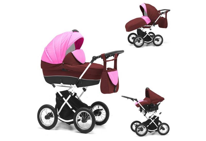 BabyMerc Kombi-Kinderwagen Sorento 4 in 1 mit Sportsitz, Autositz und Zubehör in 17 Farben von BabyMerc