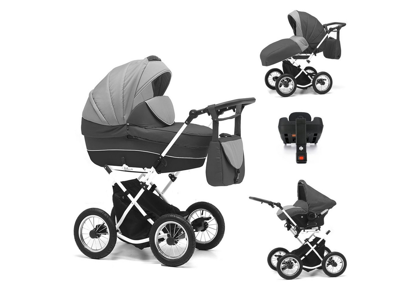 Elcar Kombi-Kinderwagen Sorento 5 in 1 inkl. Sportsitz, Autositz, Iso und Zubehör in 17 Farben von Elcar