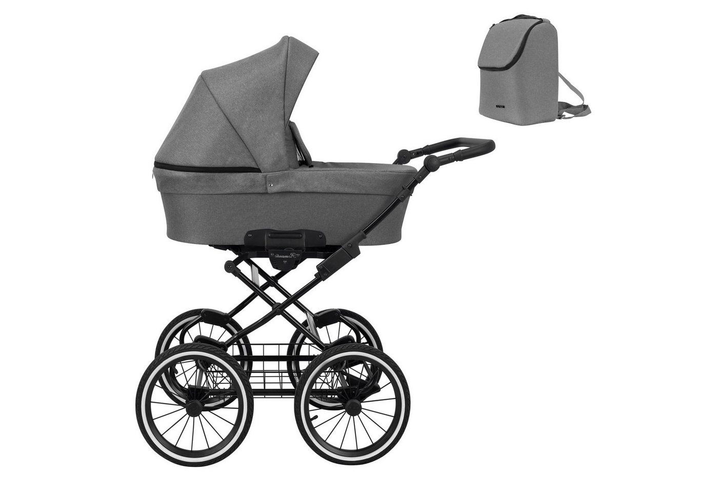 babies-on-wheels Kombi-Kinderwagen Romantik 2 in 1 inkl. Sportsitz und umfangreichen Zubehör in 8 Farben von babies-on-wheels