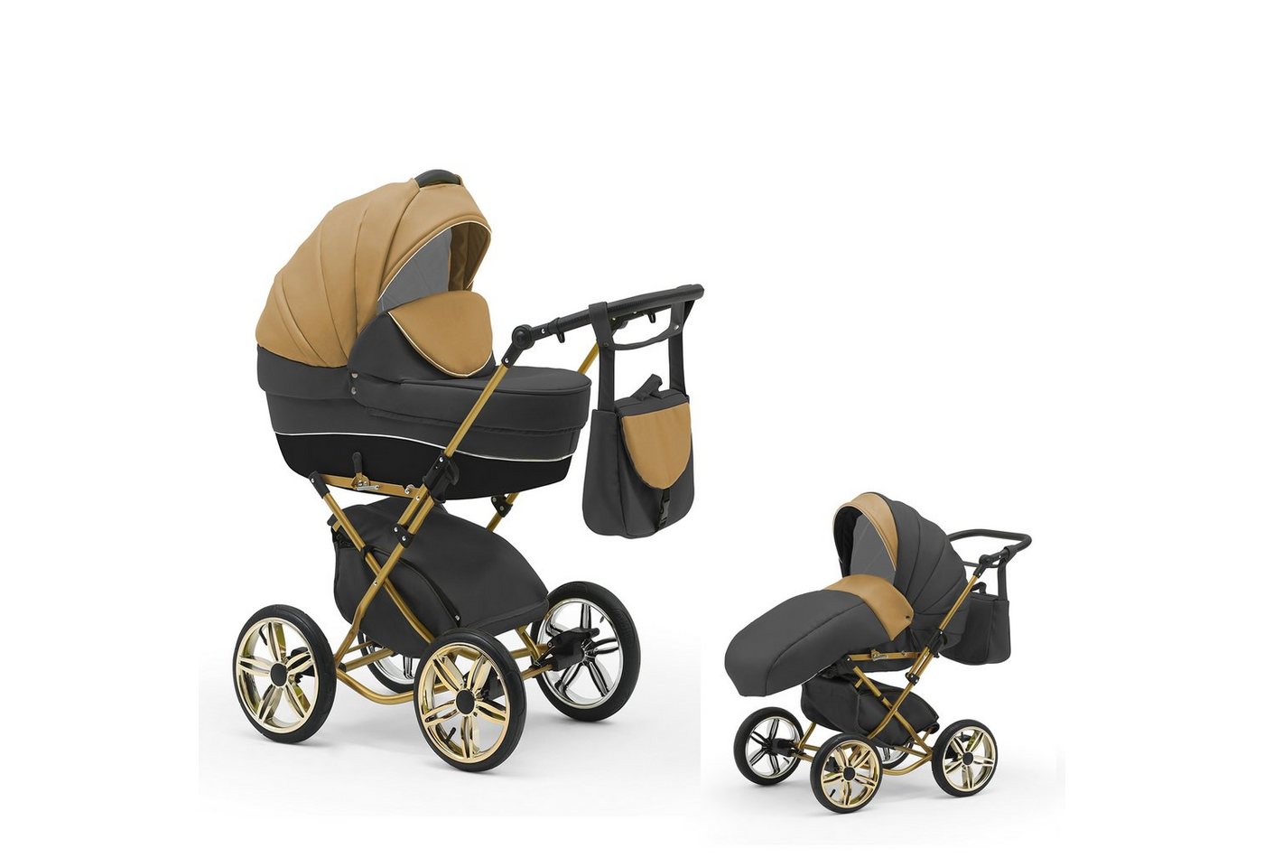 Elcar Kombi-Kinderwagen Sorento Gold 2 in 1 inkl. Sportsitz und Zubehör in 30 Farben von Elcar