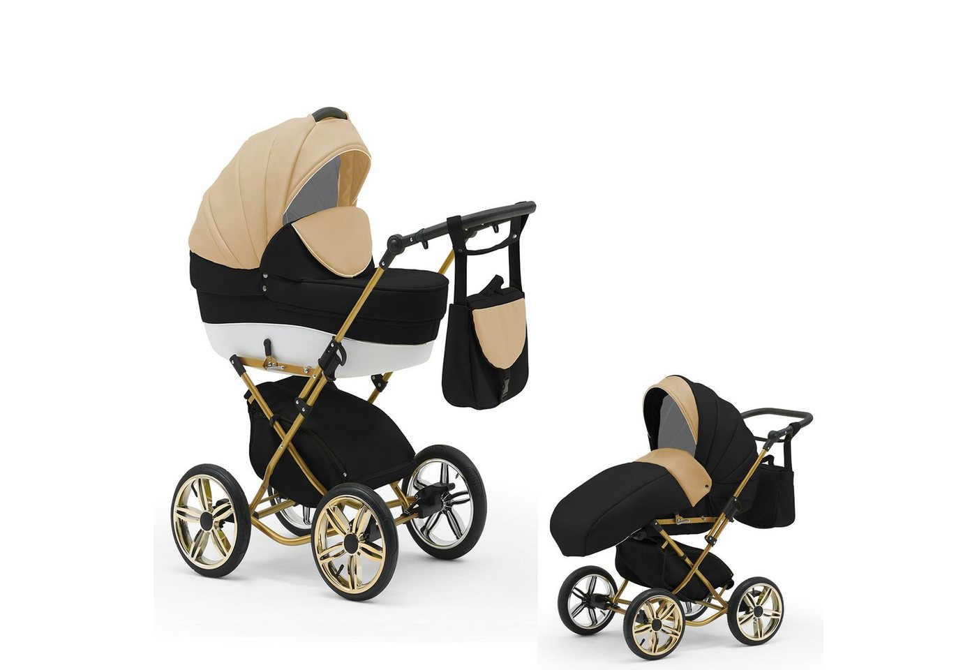 Elcar Kombi-Kinderwagen Sorento Gold 2 in 1 inkl. Sportsitz und Zubehör in 30 Farben von Elcar