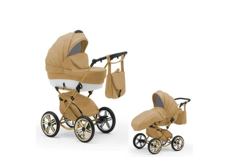 BabyMerc Kombi-Kinderwagen Sorento Gold 2 in 1 inkl. Sportsitz und Zubehör in 30 Farben von BabyMerc