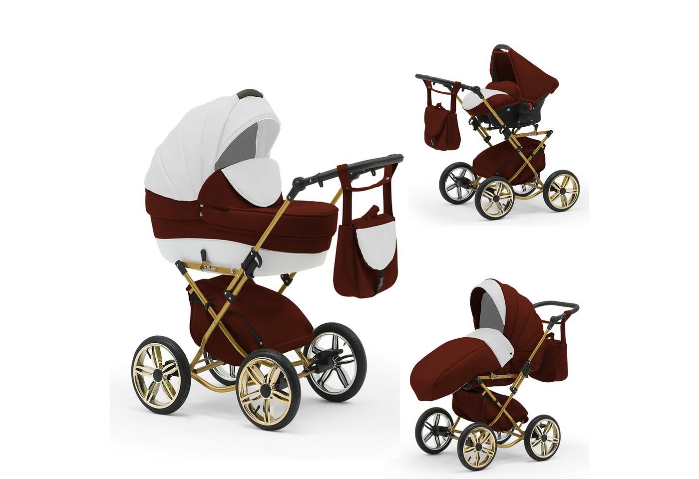 BabyMerc Kombi-Kinderwagen Sorento Gold 4 in 1 mit Sportsitz, Autositz und Zubehör in 30 Farben BabyMerc Kombi-Kinderwagen Sorento Gold 4 in 1 mit Sportsitz, Autositz und Zubehör in 30 Farben von BabyMerc