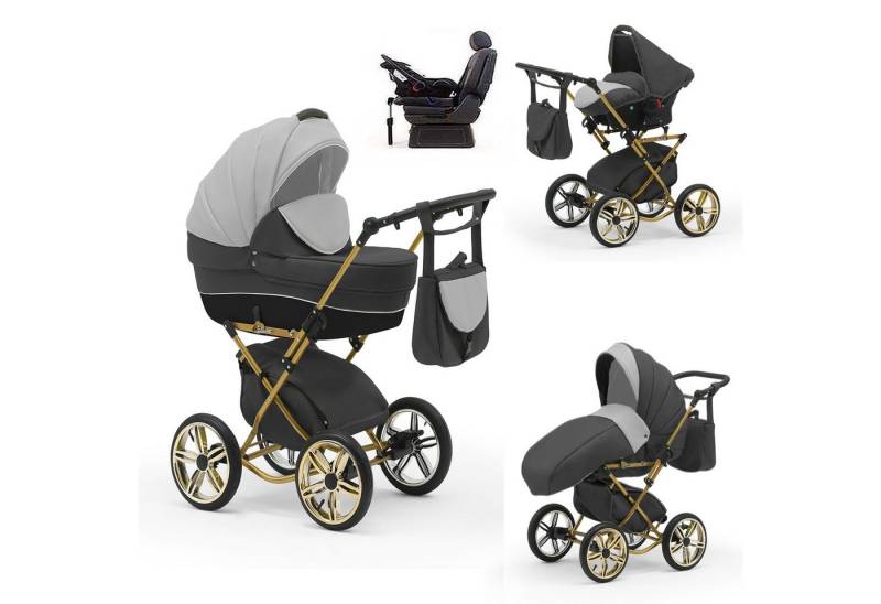 BabyMerc Kombi-Kinderwagen Sorento Gold 5 in 1 mit Sportsitz, Autositz und Iso in 30 Farben von BabyMerc