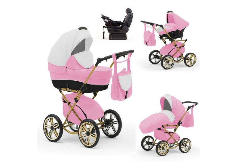 BabyMerc Kombi-Kinderwagen Sorento Gold 5 in 1 mit Sportsitz, Autositz und Iso in 30 Farben von BabyMerc