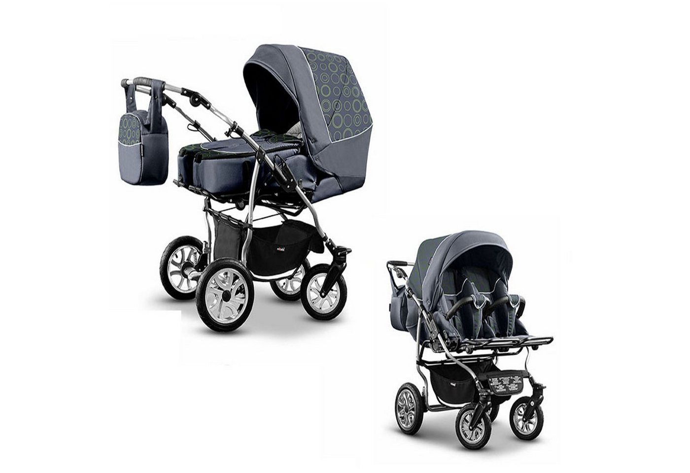 BabyMerc Zwillings-Kombikinderwagen City Twin 2 in 1 inkl. Sportsitze und Zubehör in 19 Farben BabyMerc Zwillings-Kombikinderwagen City Twin 2 in 1 inkl. Sportsitze und Zubehör in 19 Farben von BabyMerc