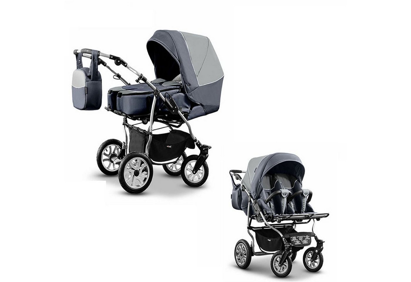 BabyMerc Zwillings-Kombikinderwagen City Twin 2 in 1 inkl. Sportsitze und Zubehör in 19 Farben BabyMerc Zwillings-Kombikinderwagen City Twin 2 in 1 inkl. Sportsitze und Zubehör in 19 Farben von BabyMerc
