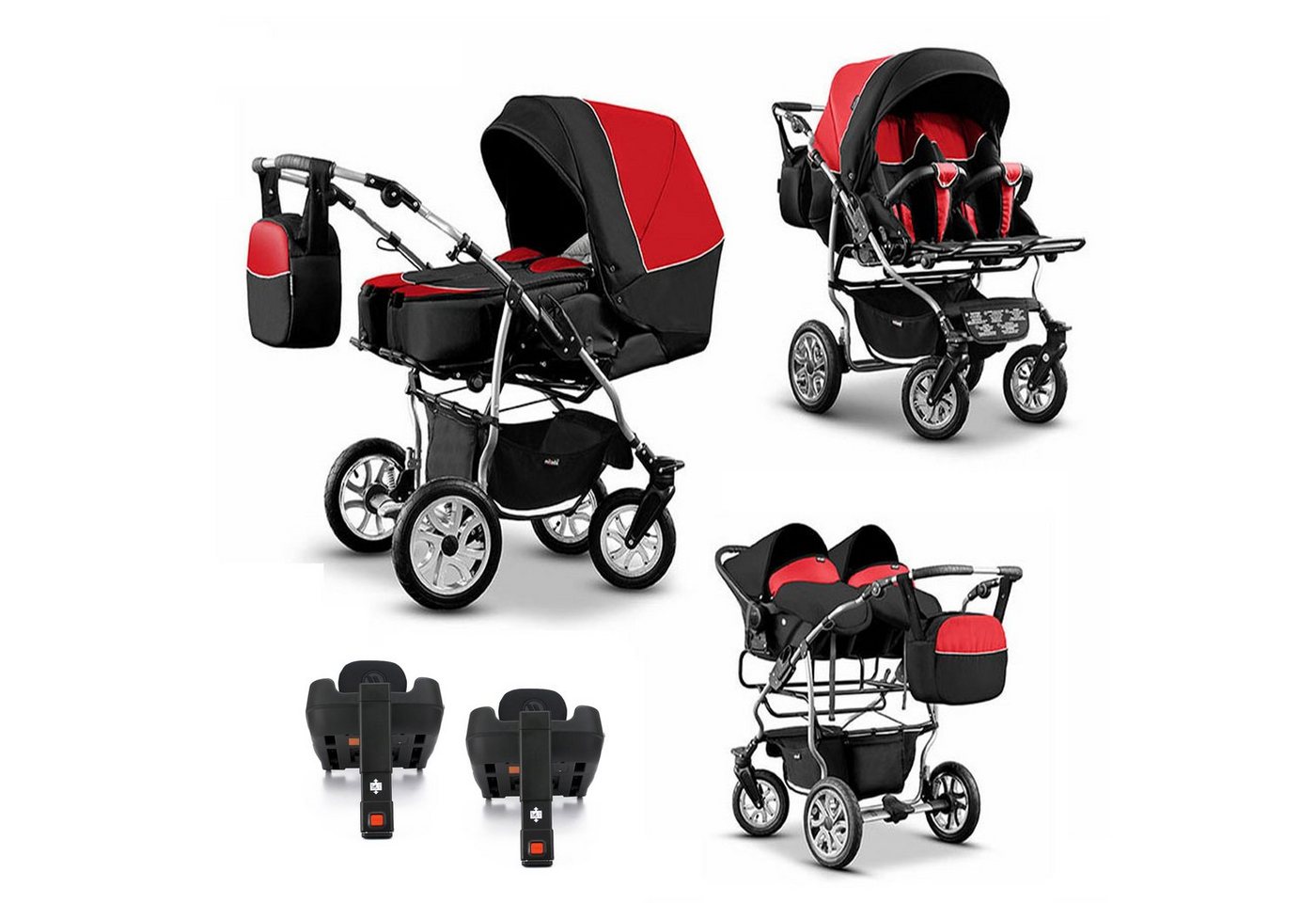 BabyMerc Zwillings-Kombikinderwagen City Twin 5 in 1 inkl. Sportsitze, Autositze und Isos in 19 Farben BabyMerc Zwillings-Kombikinderwagen City Twin 5 in 1 inkl. Sportsitze, Autositze und Isos in 19 Farben von BabyMerc