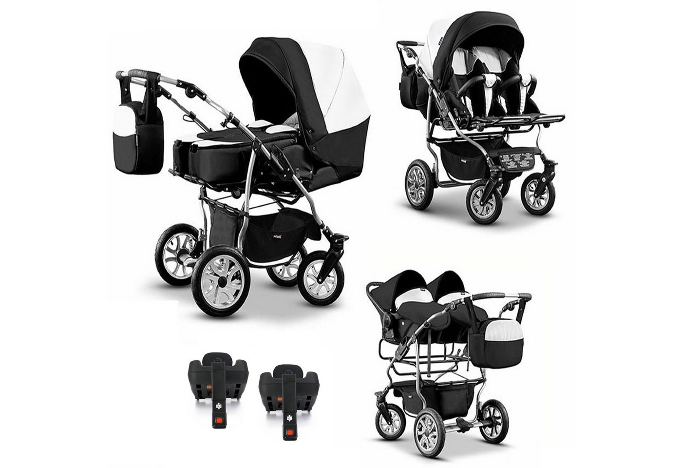 BabyMerc Zwillings-Kombikinderwagen City Twin 5 in 1 inkl. Sportsitze, Autositze und Isos in 19 Farben BabyMerc Zwillings-Kombikinderwagen City Twin 5 in 1 inkl. Sportsitze, Autositze und Isos in 19 Farben von BabyMerc