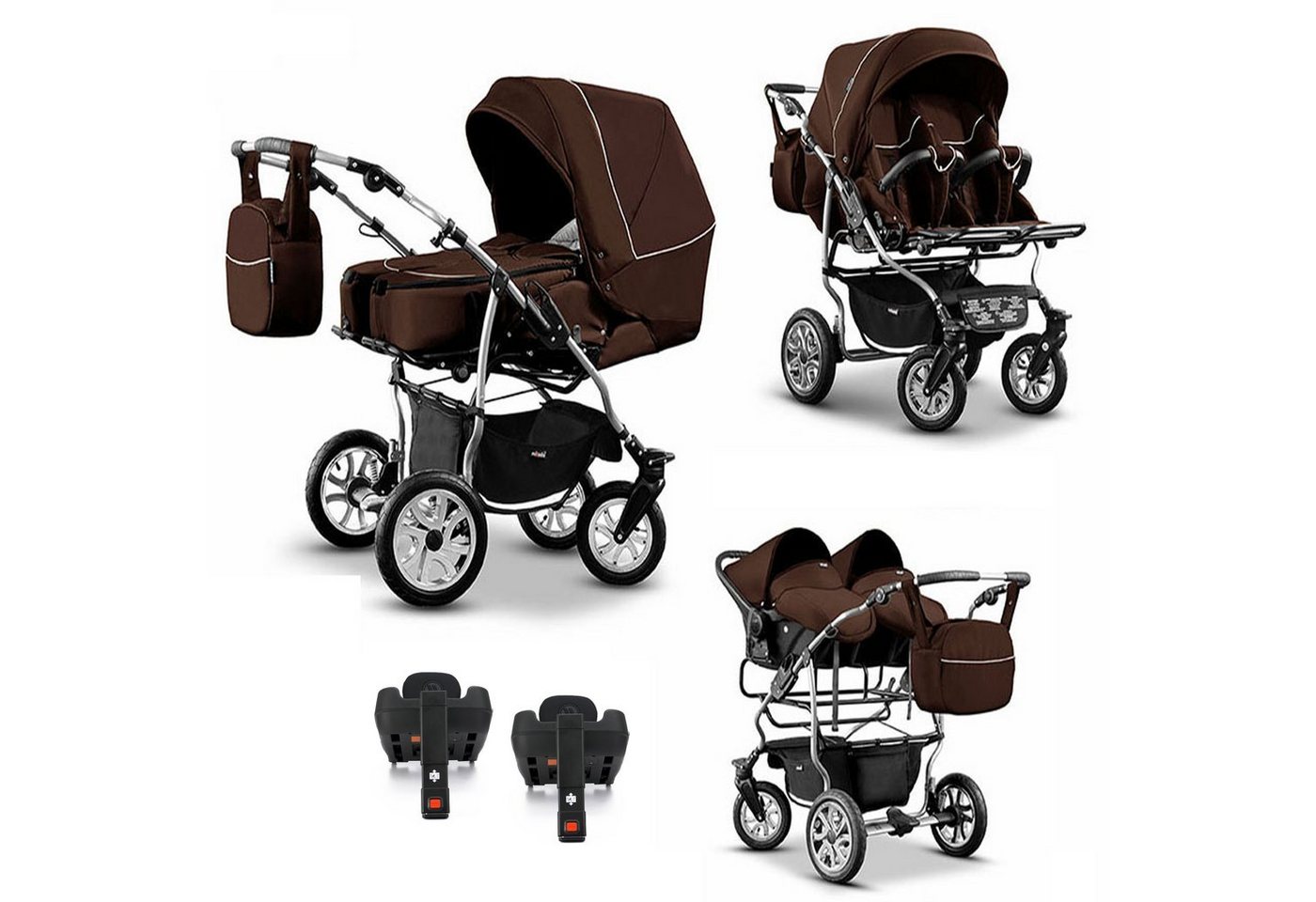 BabyMerc Zwillings-Kombikinderwagen City Twin 5 in 1 inkl. Sportsitze, Autositze und Isos in 19 Farben BabyMerc Zwillings-Kombikinderwagen City Twin 5 in 1 inkl. Sportsitze, Autositze und Isos in 19 Farben von BabyMerc