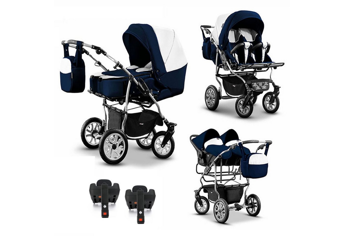 BabyMerc Zwillings-Kombikinderwagen City Twin 5 in 1 inkl. Sportsitze, Autositze und Isos in 19 Farben BabyMerc Zwillings-Kombikinderwagen City Twin 5 in 1 inkl. Sportsitze, Autositze und Isos in 19 Farben von BabyMerc