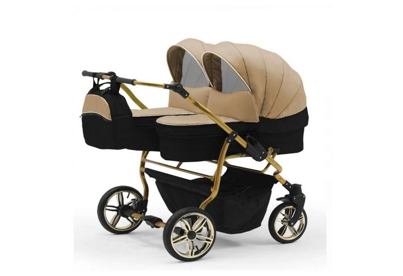 BabyMerc Zwillingswagen Duet Lux Gold 2 in 1 inkl. Sportsitze in 20 Farben von BabyMerc