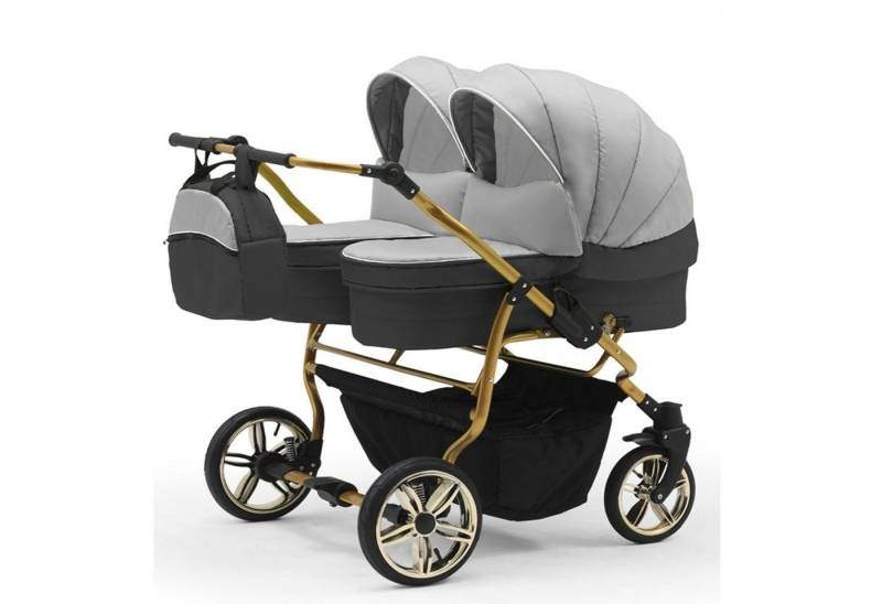 BabyMerc Zwillingswagen Duet Lux Gold 2 in 1 inkl. Sportsitze in 20 Farben von BabyMerc