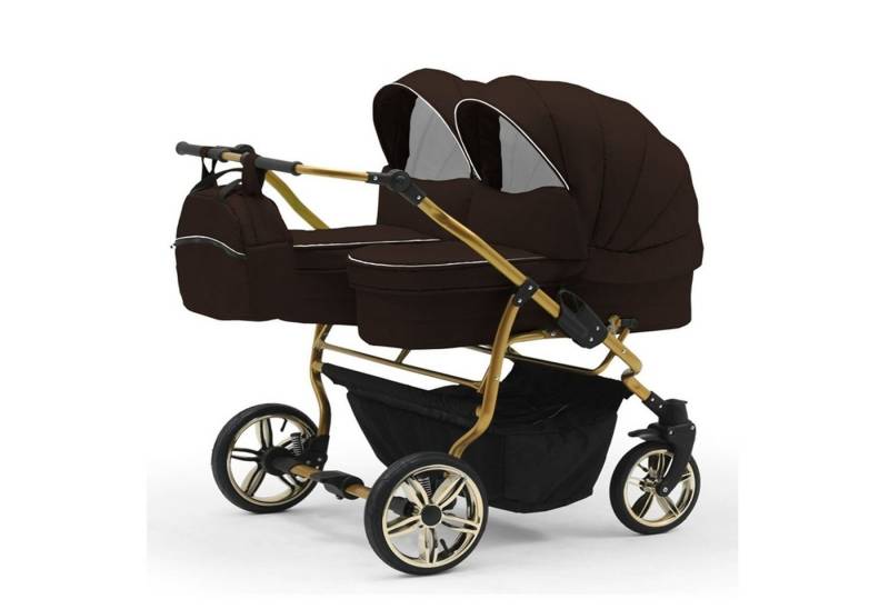 BabyMerc Zwillingswagen Duet Lux Gold 2 in 1 inkl. Sportsitze in 20 Farben von BabyMerc