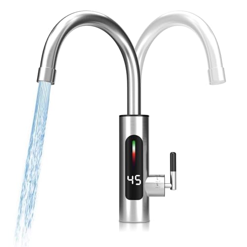 babikeen Wasserhahn mit Durchlauferhitzer, Wasserhahn Durchlauferhitzer Elektrischer 3000W, 360° Drehbarer LED Durchlauferhitzer Wasserhahn, Elektrischer Wasserhahn von babikeen