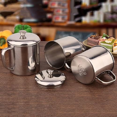 304 Edelstahl-Kaffeetasse für Camping und Reisen, Becher für heiße oder kalte Getränke (8 cm (10 cm (600 ml)) von babominimer