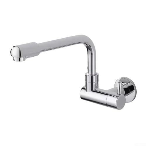 360° schwenkbare Wasserhahnverlängerung aus Kupfer, wandmontiert, einzelner Kaltwasserhahn für Küchenspüle, Mopp, Pool und Mehrzweckwaschbecken in Silber oder Schwarz für vielseitigen Heimgebrauch von babominimer