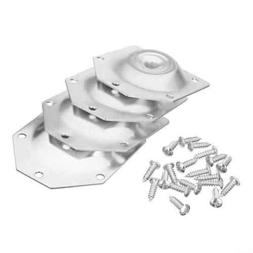 4 Stück abgewinkelte Möbelbein-Befestigungsplattenhalterungen mit Schrauben, verzinktes Eisen, Montagezubehör zur Befestigung von 3–4 cm Holztisch-, Stuhl-, Schrank- oder Schreibtischfüßen an 4 Stück abgewinkelte Möbelbein-Befestigungsplattenhalterungen mit Schrauben, verzinktes Eisen, Montagezubehör zur Befestigung von 3–4 cm Holztisch-, Stuhl-, Schrank- oder Schreibtischfüßen an von babominimer