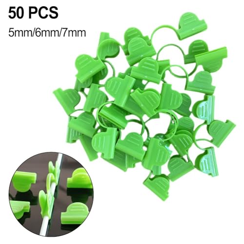 50 Stück Kunststoff-Clips für Gewächshaus-Folienbefestigung, Doppelkopf-Clips, geeignet für Bogenrahmen, Gartenregale (50 Stück, 6 mm) von babominimer