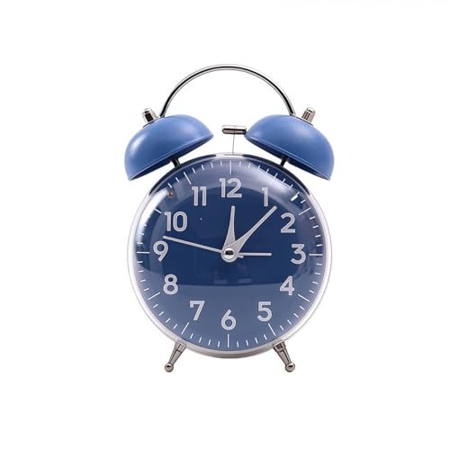 Doppelglocken-Wecker mit Nachtlicht für den täglichen Gebrauch in verschiedenen Einstellungen (blau) von babominimer