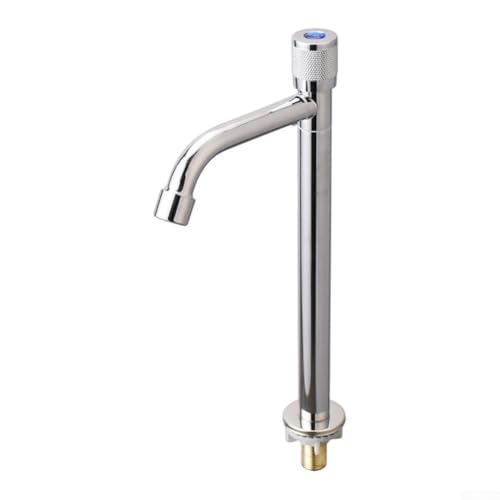 Edelstahl-Einzel-Kaltwasser-Waschtischarmatur mit drehbarer Düse, langlebig, Chrom-Finish, Badezimmer- oder Küchenspüle, kompaktes Design für kleine Räume, G1/2 (L Silber) von babominimer