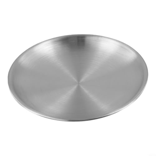 Edelstahl Speiseteller Mittagessen Teller Frühstücksteller Set Runde Form Metall Geschirr (14 cm) von babominimer